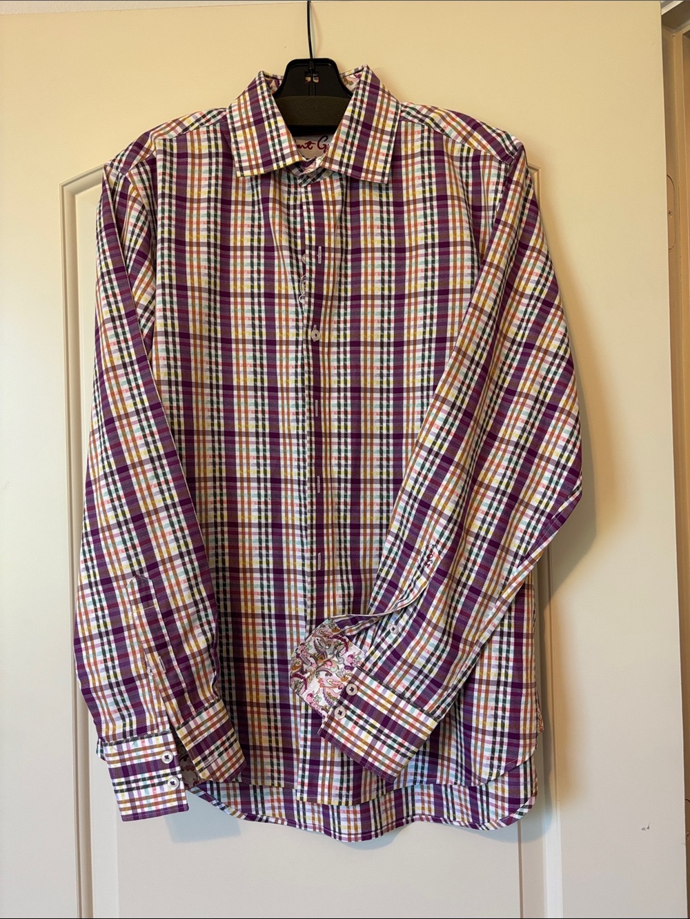 Robert Graham Exclusive Men's Purple Plaid Button Down Long Sleeve